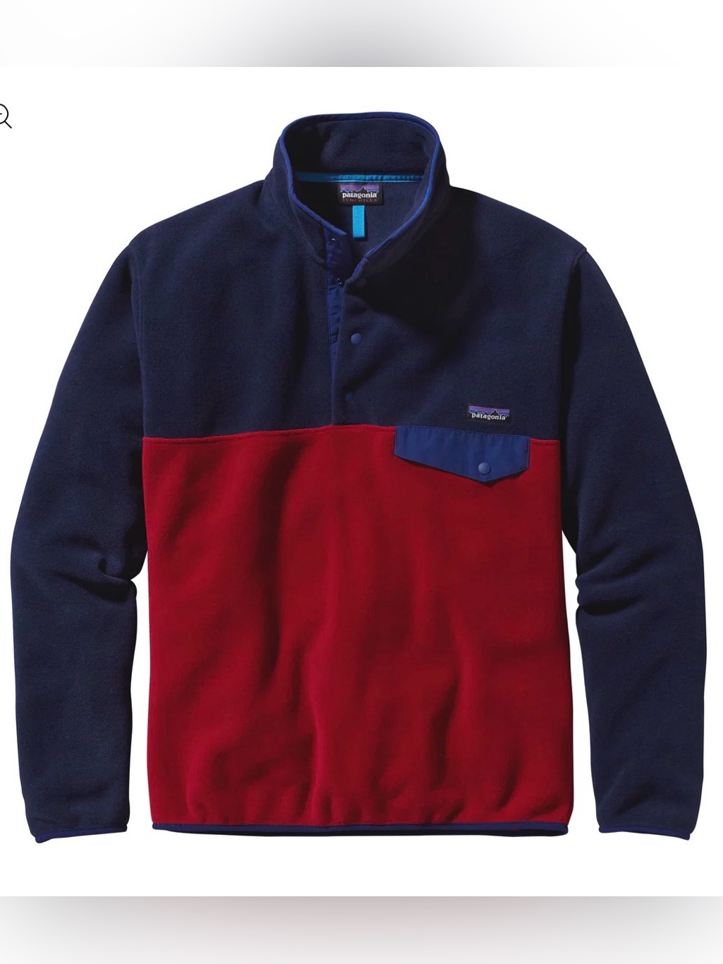 Patagonia Synchilla Snap-T Fleece Pullover - Navy & Red With Blue Trim